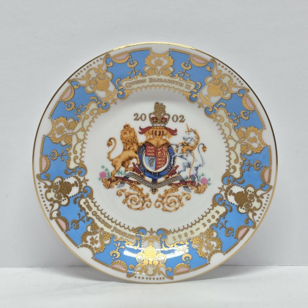 Royal Collection Trust Plate Dish Queen Elizabeth II Golden Jubilee 2002 4.75"
